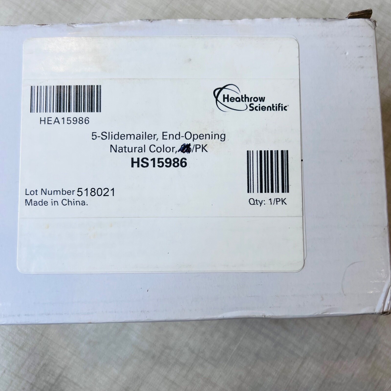 Heathrow Scientific HS15986 Clear 5 Place Slide Mailer End Opening Holders 21PK