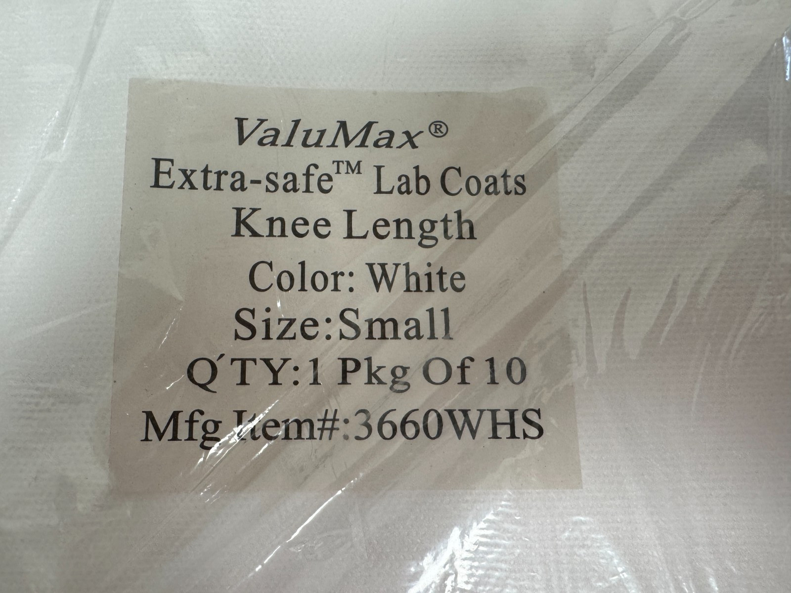 ValueMax Extra-Safe Labo Coats – Knee Length – Size Small – Lot of 10