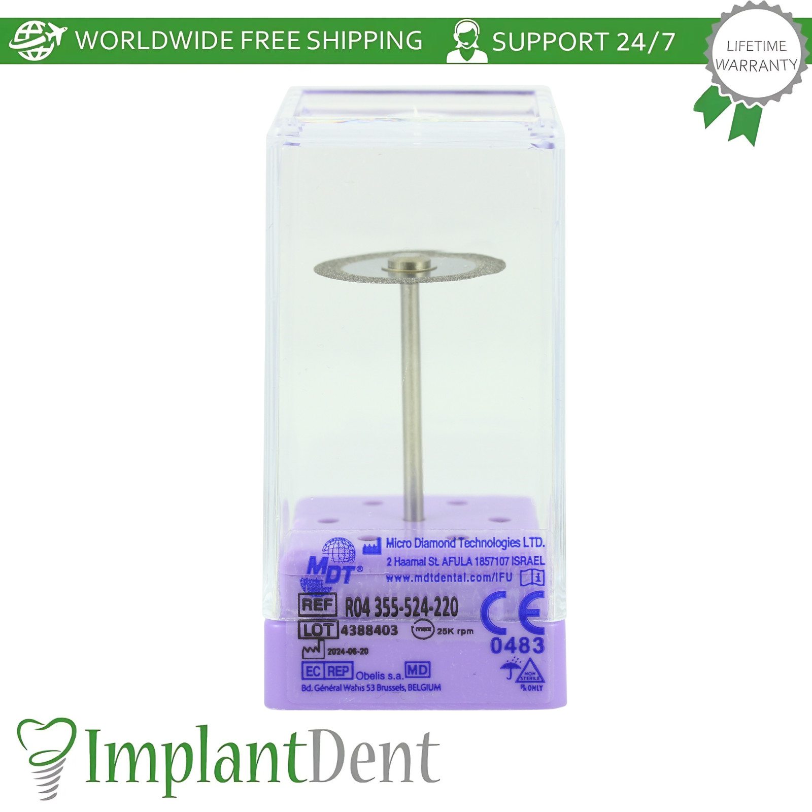 MDT Dental Diamond Coated Double Sided Super Flex Disc Contouring Applications