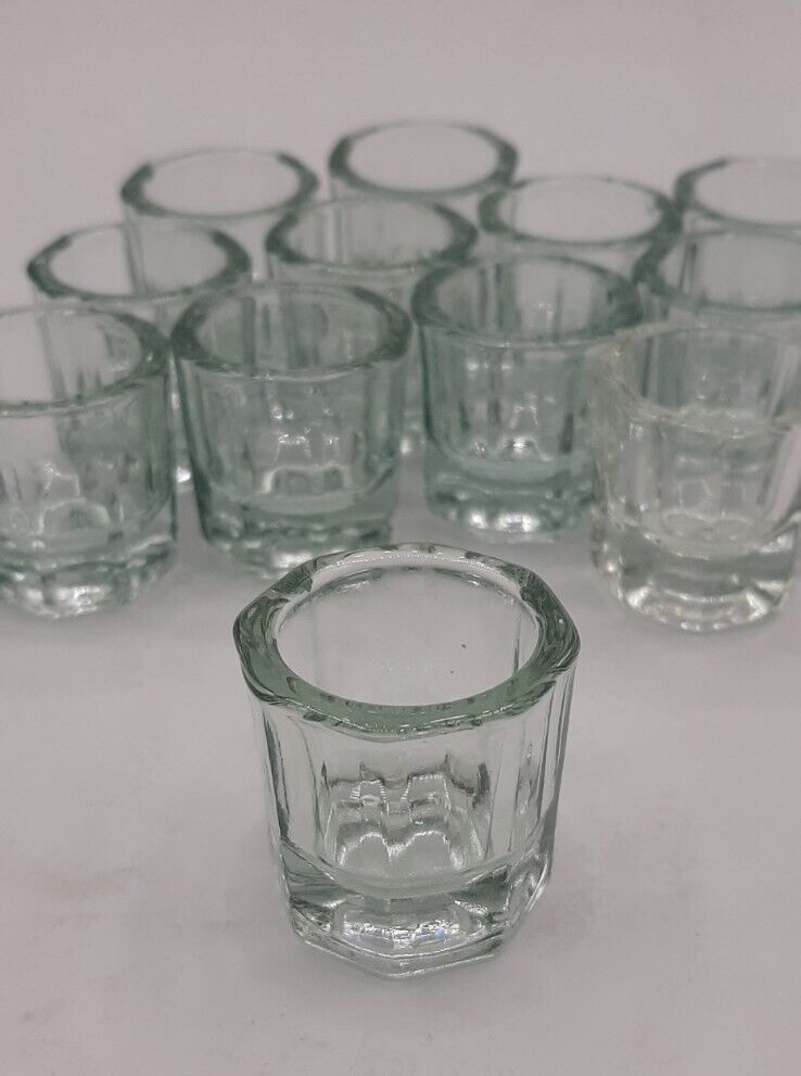 12 Pieces Clear Glass Dappen Dishes Tiny Mixing Bowls Dental Hobbies Nails NEW