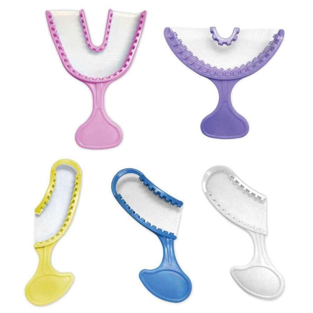 U-HOLD Assorted 3-in-1 Impression Bite Trays with Nylon Mesh, 35/Box.