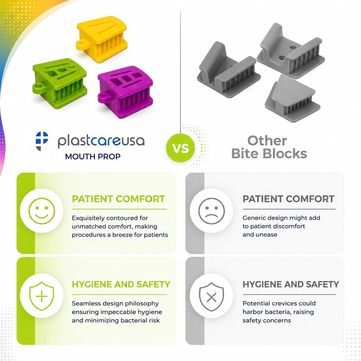 Comfort-Focused Green Dental Bite Blocks – 6 Pack of Autoclavable Silicone Props