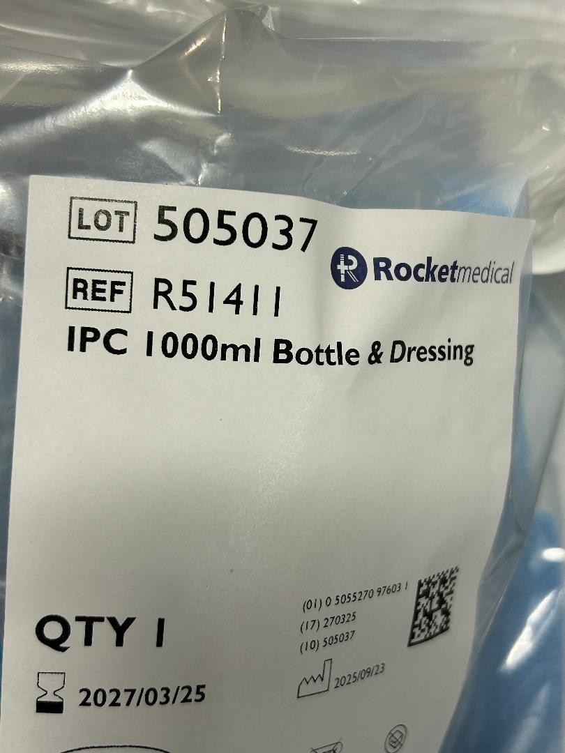 4 Pack Rocket Medical IPC 1000ml Bottle & Dressing Pack R51411