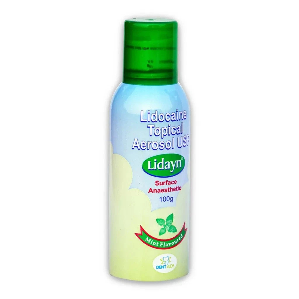 Pack of 2 Dentaids Lidayn Spray Mint flavored topical aer osol ansth-etic spray