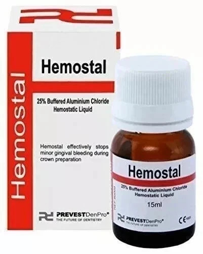 2 X Hemostal Hemo Stop Hemostatic Aluminium Chloride Liquid Dental Prevest( FS)*