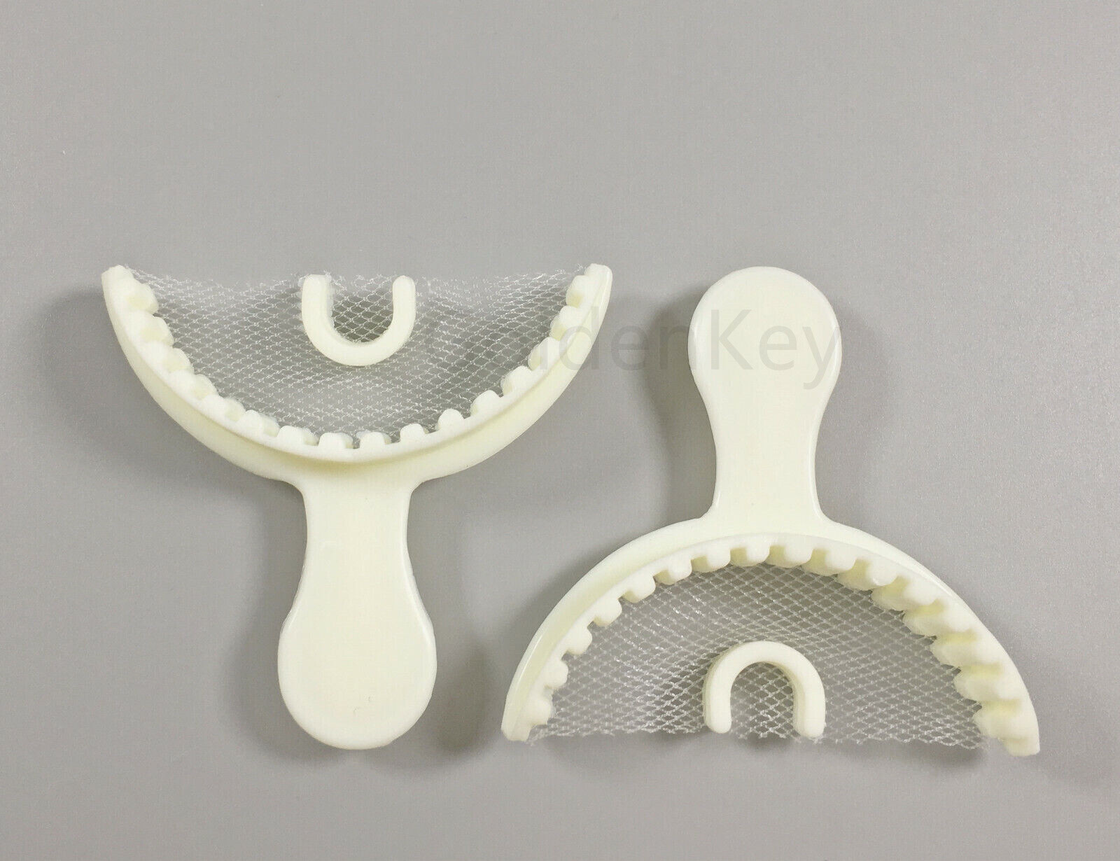 Dental Bite Impression Trays Triple Registration White Denture Tray Net Full S