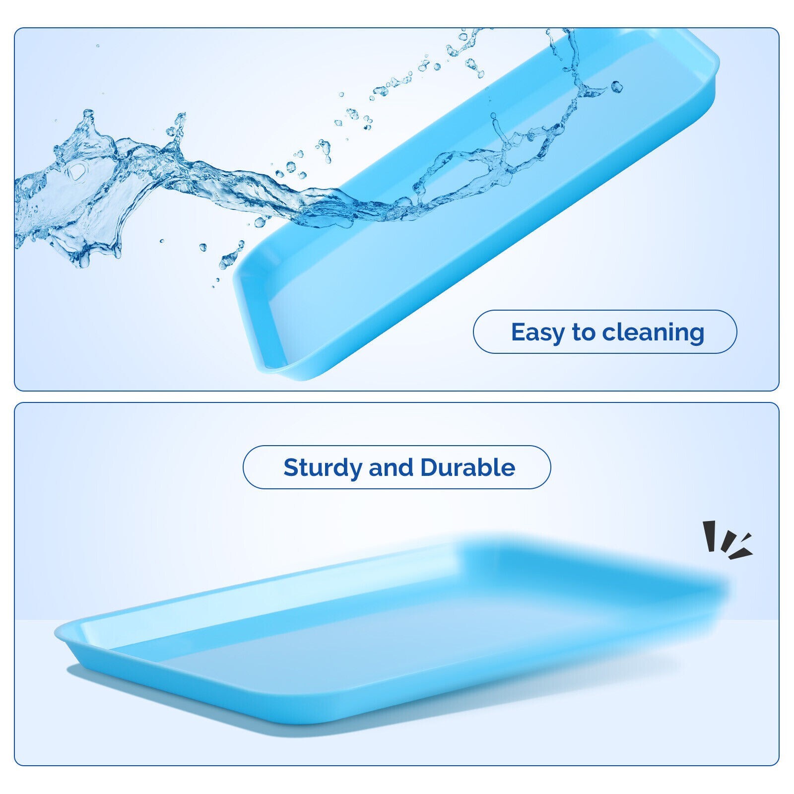 20Pcs Dental Flat Trays Autoclavable Instrument Trays Size B Plastic 13.25X9.75″