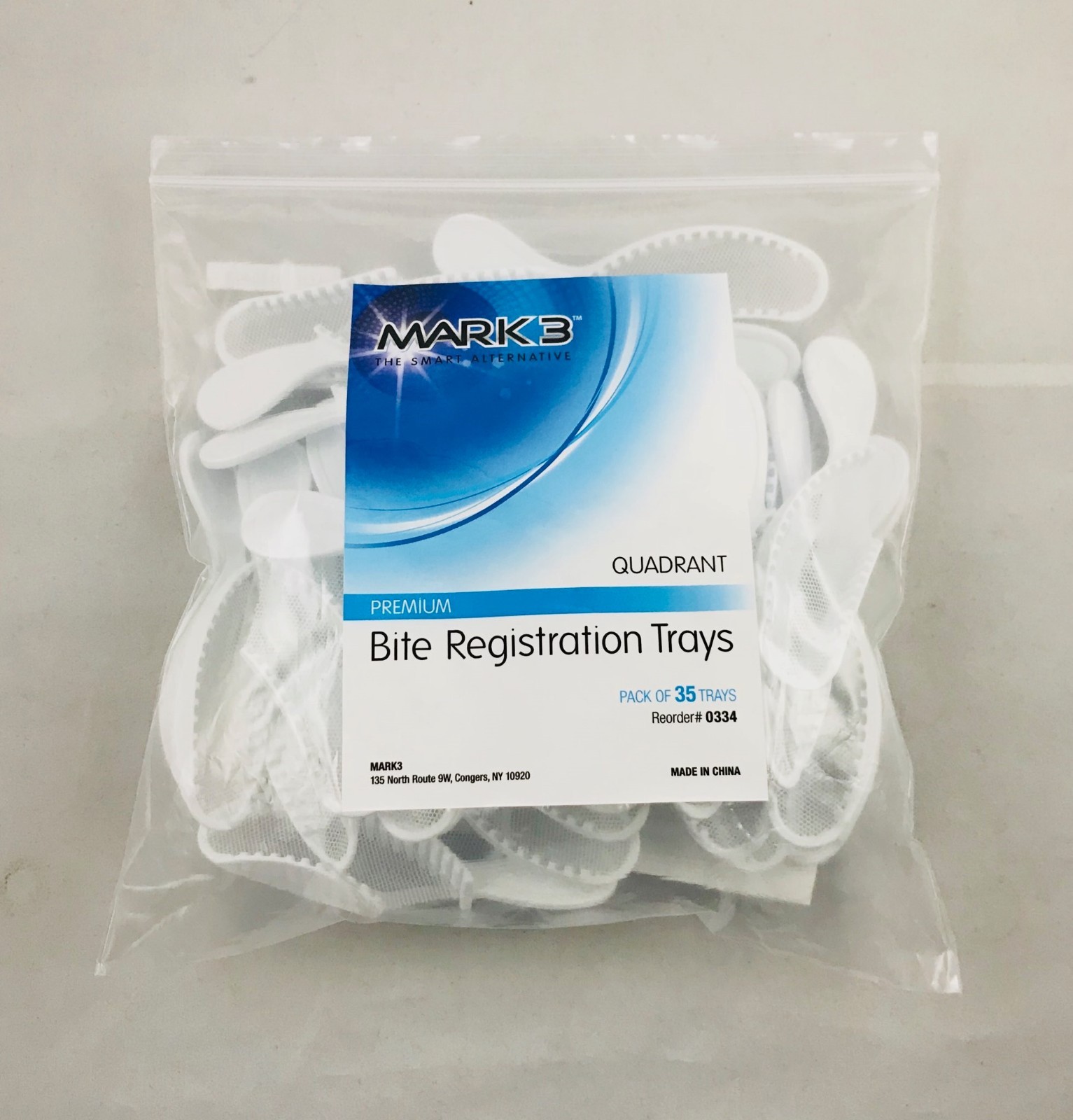 Dental Bite Registration Disposable Impression TripleTrays Quadrant 35/Box MARK3