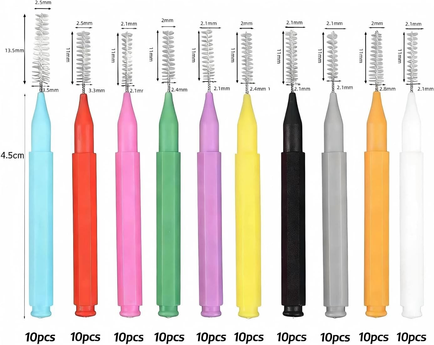 100PCS Interdental Brushes Between Teeth for Braces, Flossers Brush Cleaner, Ort