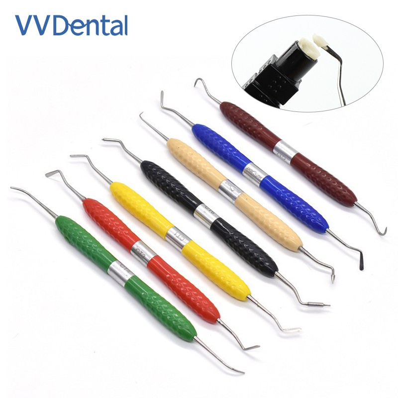 VV Dental Resin Spatula Kit 7pcs/set Silicone Handle Composite Resin Filling