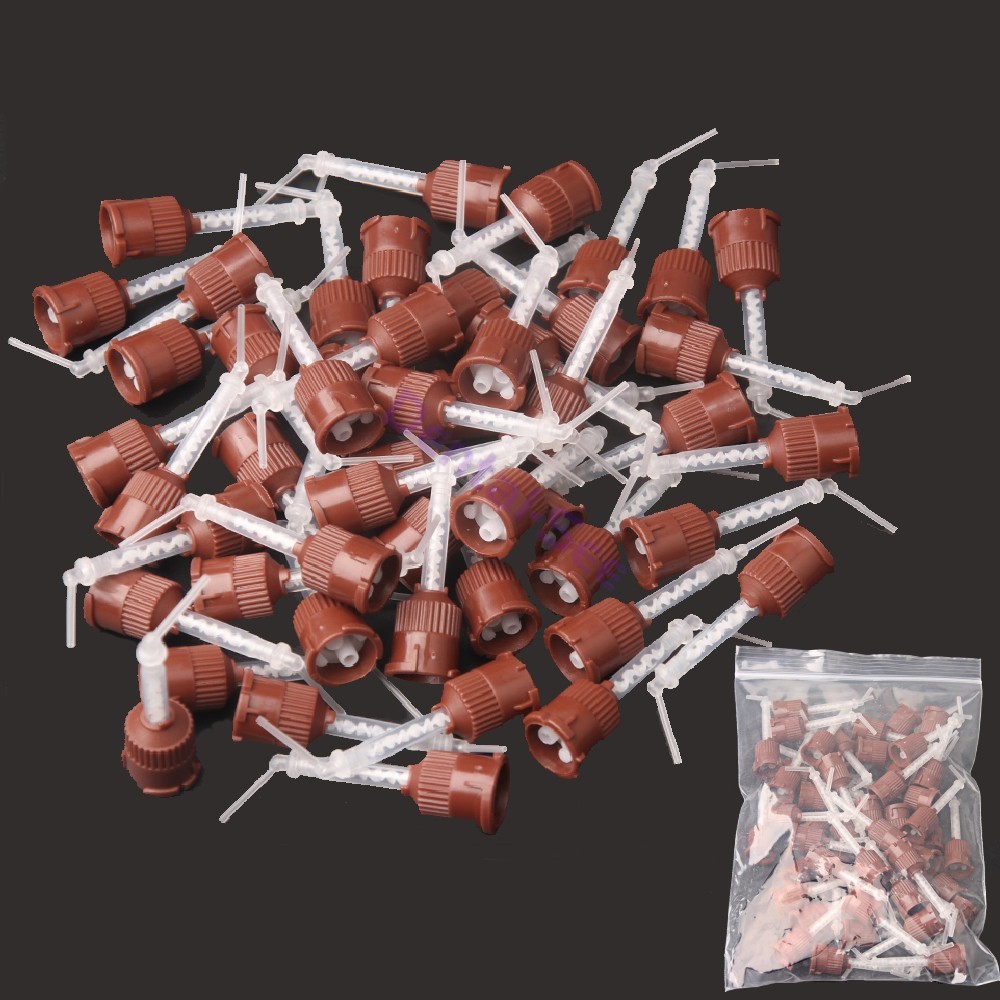 Dental Disposable Mixing Tips 1:1 Brown 50Pcs/Pack USA