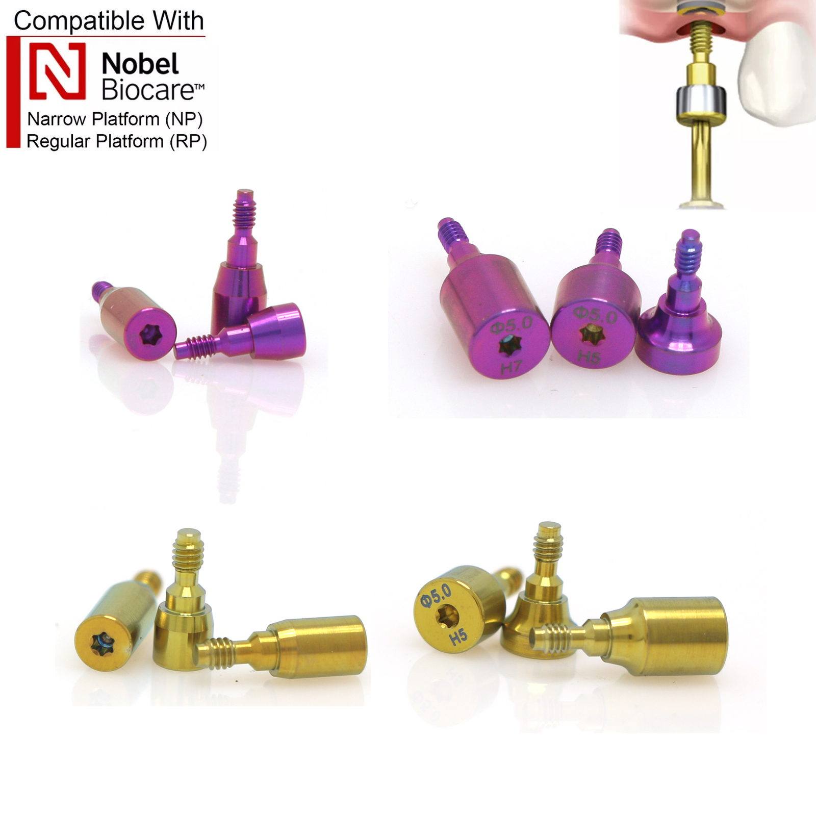 Locator/Healing Abutments for Nobel Biocare Implant NP/RP Platform Closure Cap