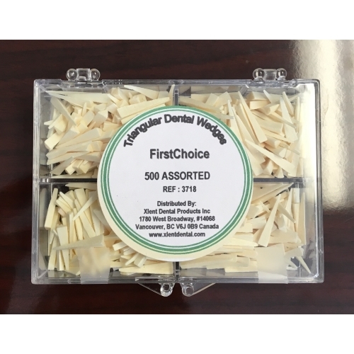 TRIANGULAR WOOD WEDGES – ASSORTED – 500/PACK FIRST CHOICE