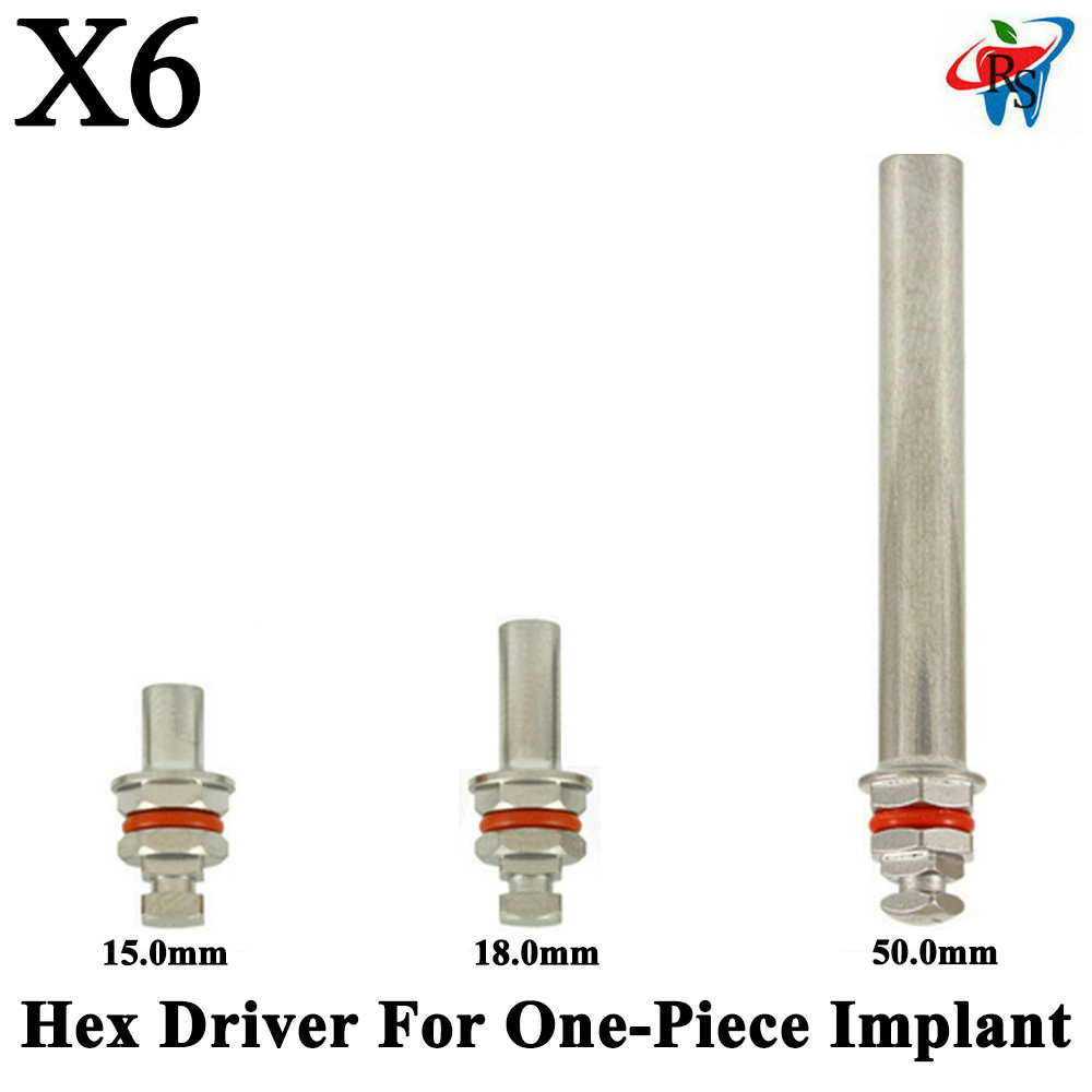 6pcs Dental Hex Driver For One-Piece Adapter Im plant Surg ical Tools
