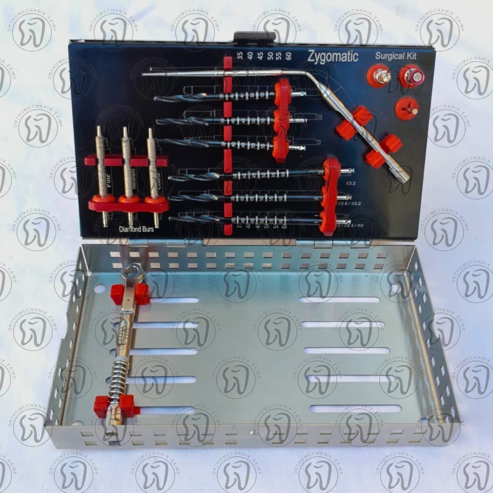 14 Pcs Dental Implant Zygomatic Surgical Kit Titanium Coated Drills Zygoma Bone
