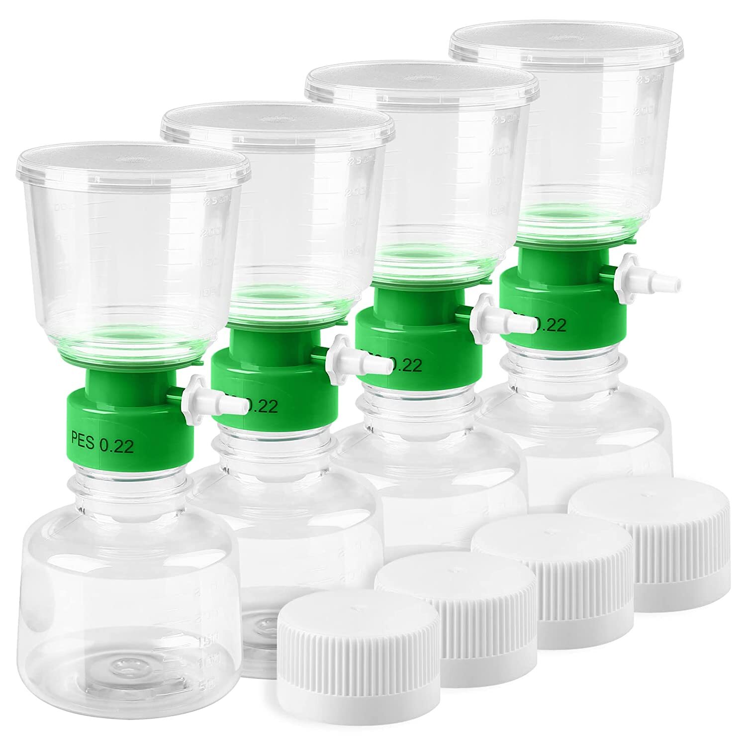 4-12PCS 500ml Sterile Disposable Vacuum Bottle Top Filters 0.22um PES Membrane