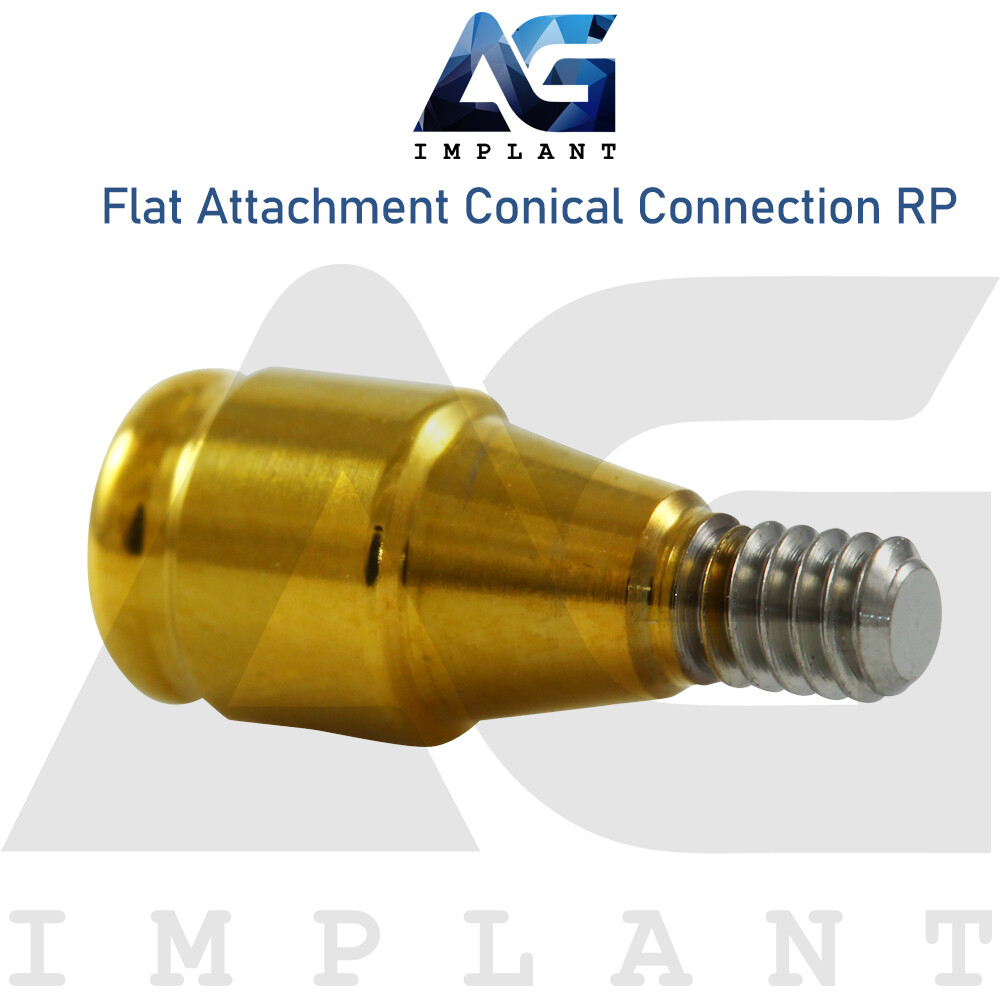 10 Flat Attachment Abutment Standard Silicone Set RP Conical Connection