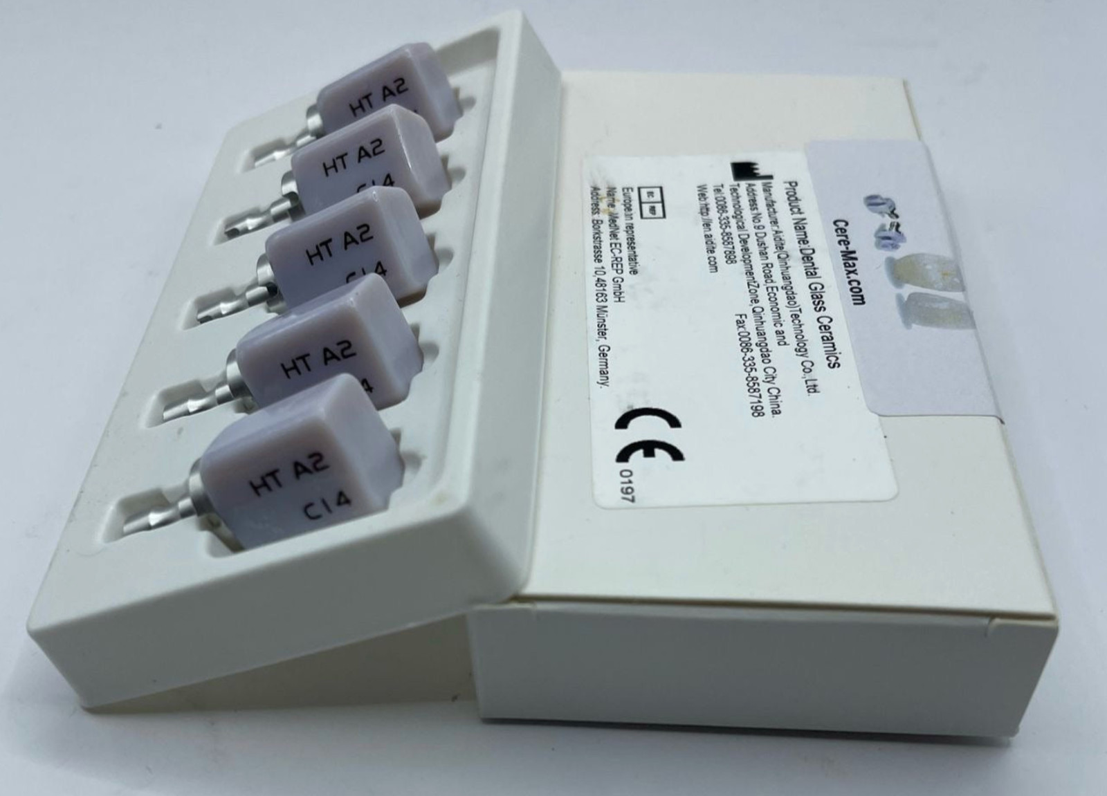 5 Pcs/Box HT A2 C14 Dental Glass Ceramic Lithium Dislicate Cerec Emax CAD CAM