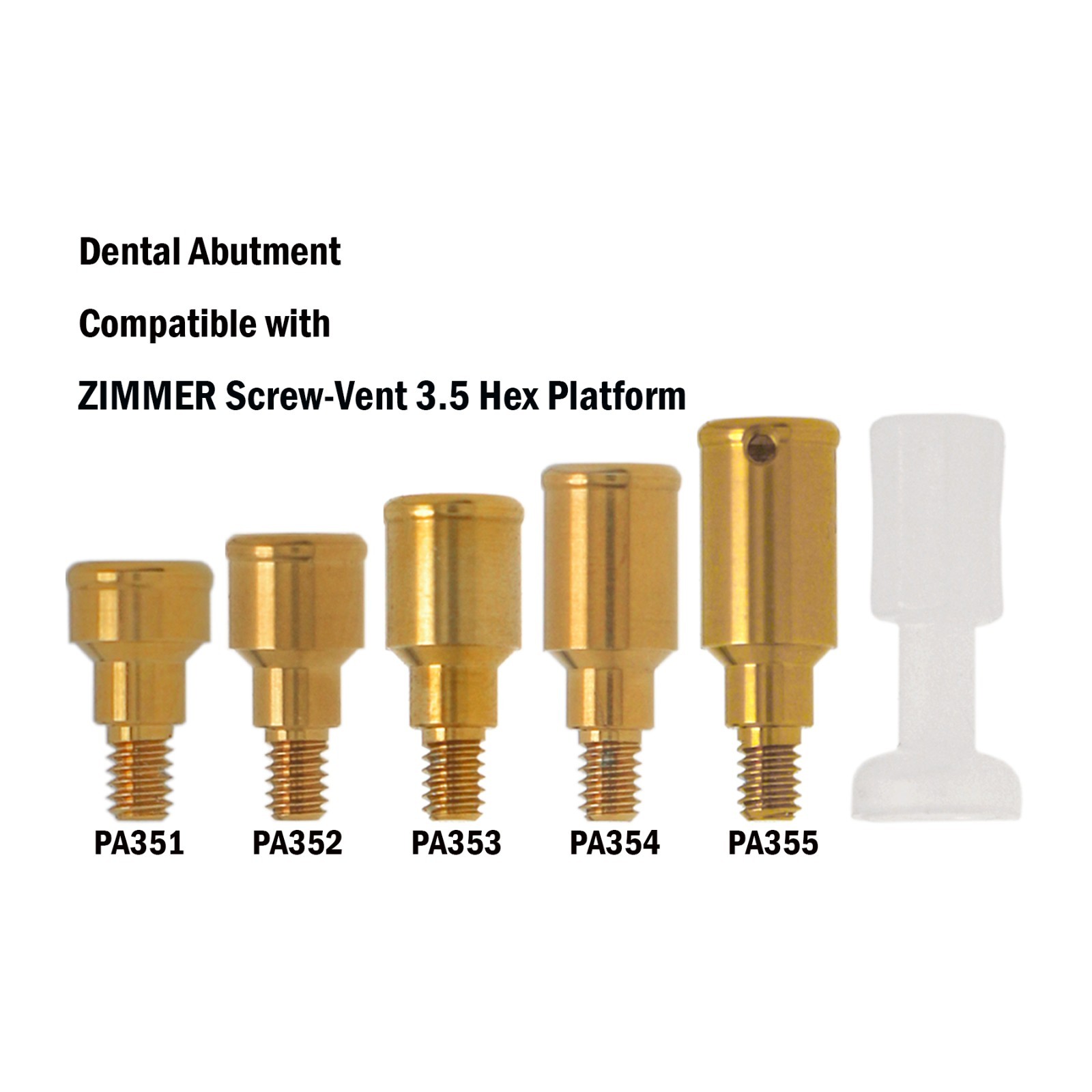Zest Locator Tapered Abutment for ZIMMER Screw-Vent 3.5 Platform and Compatibles