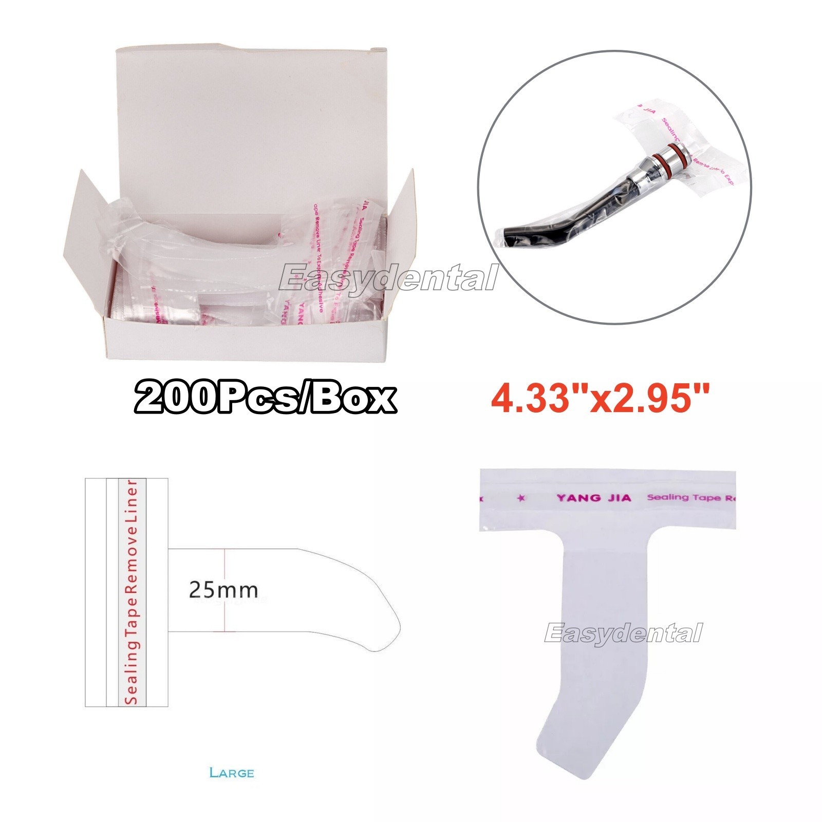 200x Dental Curing Light Head Sleeves Disposable Protective Cover 4.33″x2.95″ L