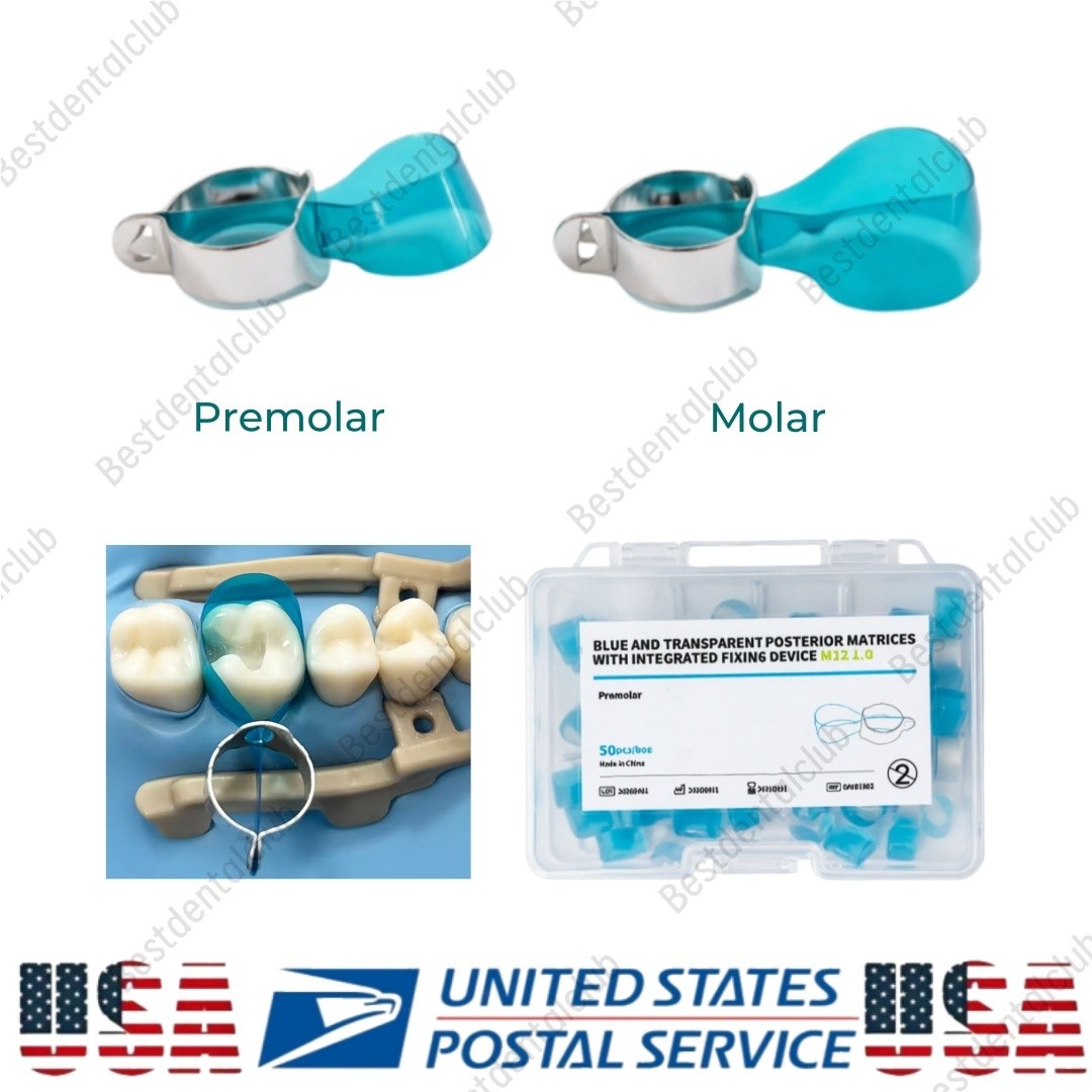 Dental Blue Posterior Matrices Ring Molar Premoar Matrice Strips M12 1.0 USA