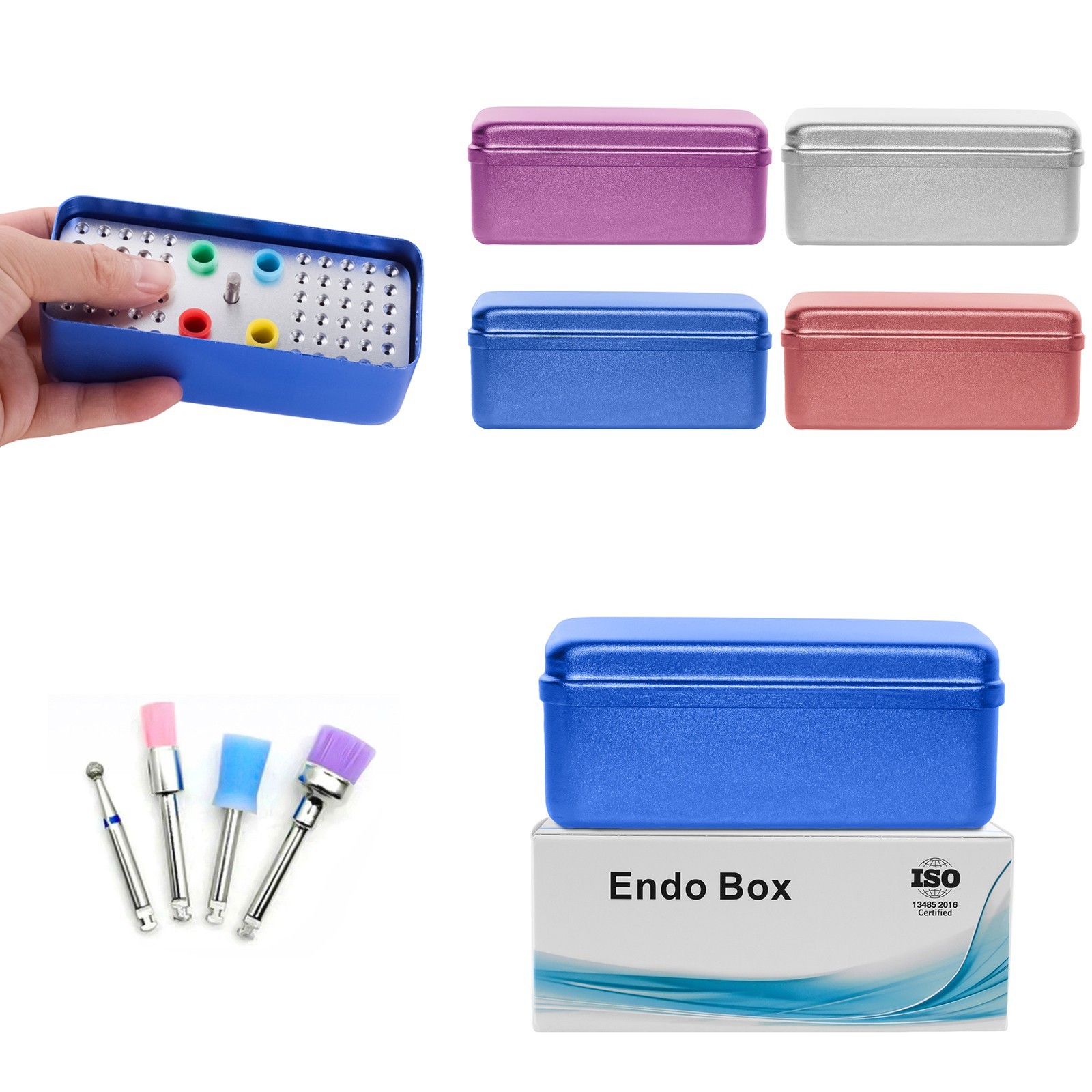 60 Holes Dental Root Canal Files Gutta Purcha Point Sterilization Box Holder USA