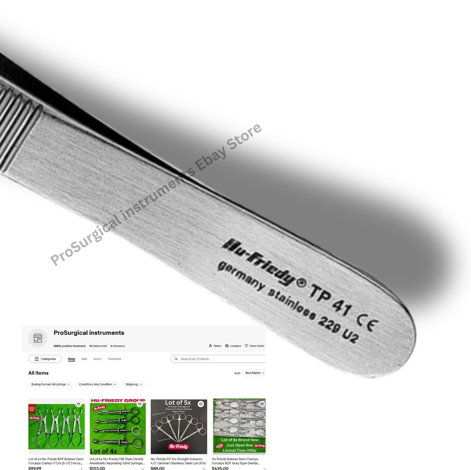 Hu-Friedy Dental #41 Adson Plain Tissue Pliers TP 41
