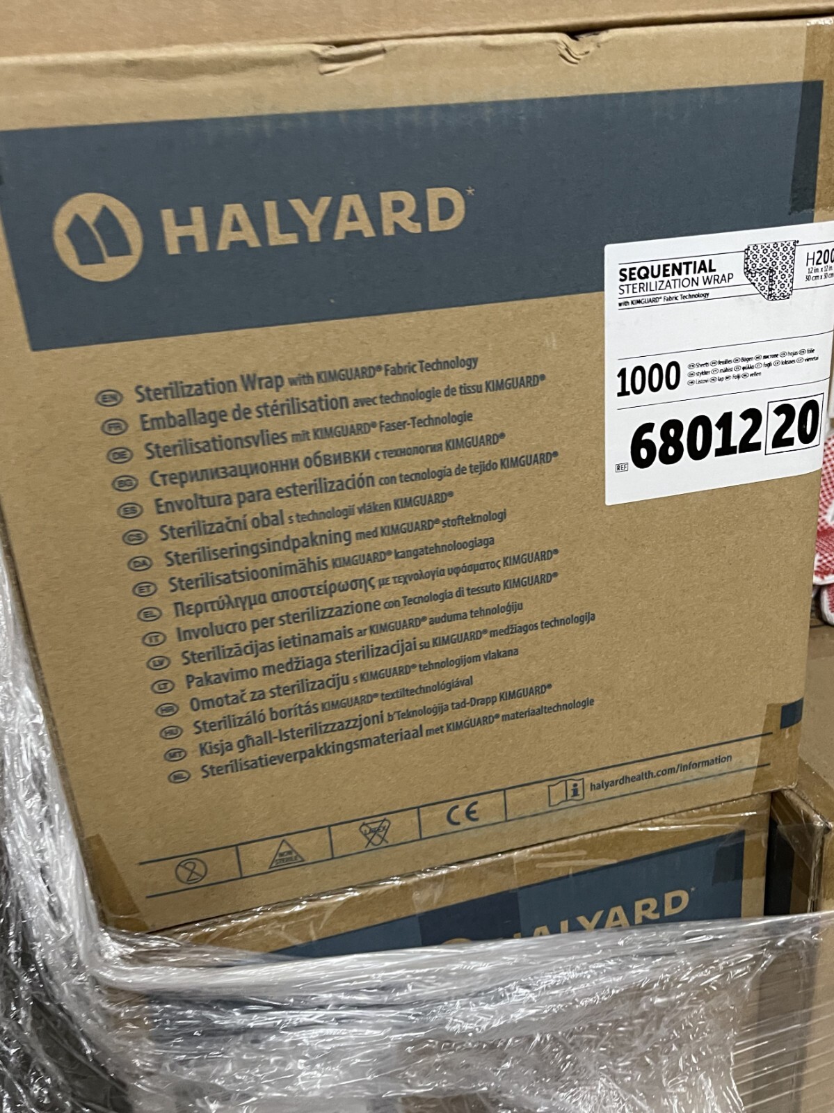 Halyard H200 Sequential Sterilization Wrap 12 x 12 Case of 1000 Sheets, # 68012