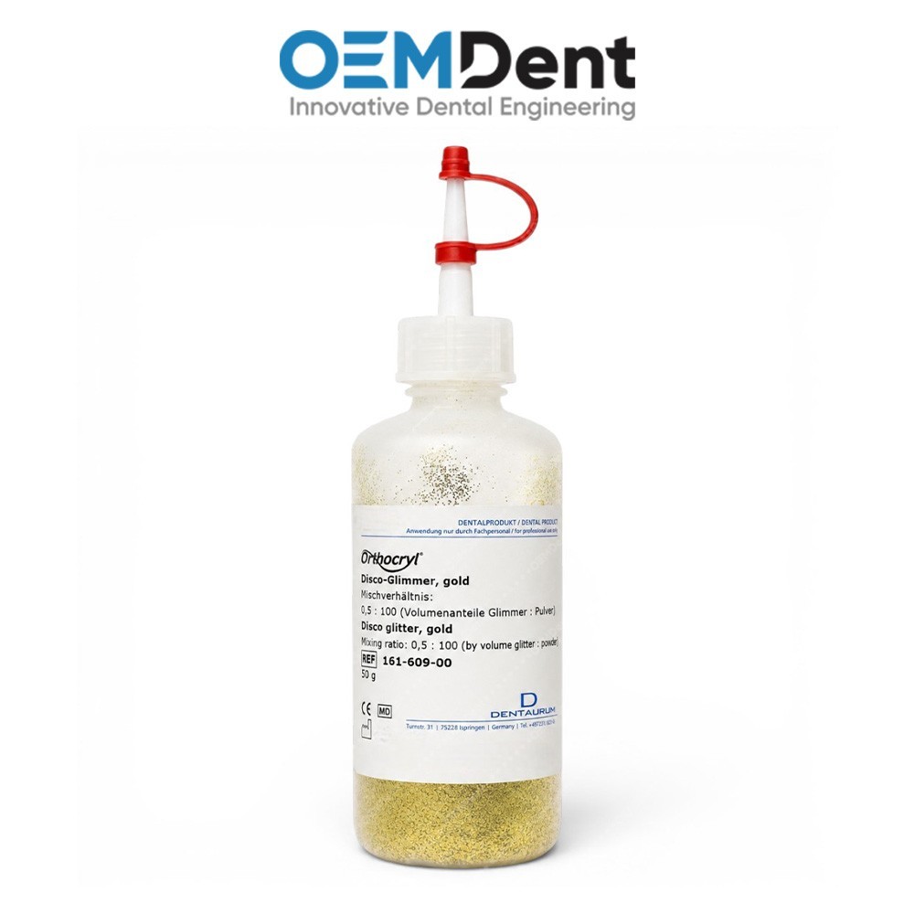 Dentaurum Orthocryl Disco Glitter Gold 50g Acrylic Lab Material Germany