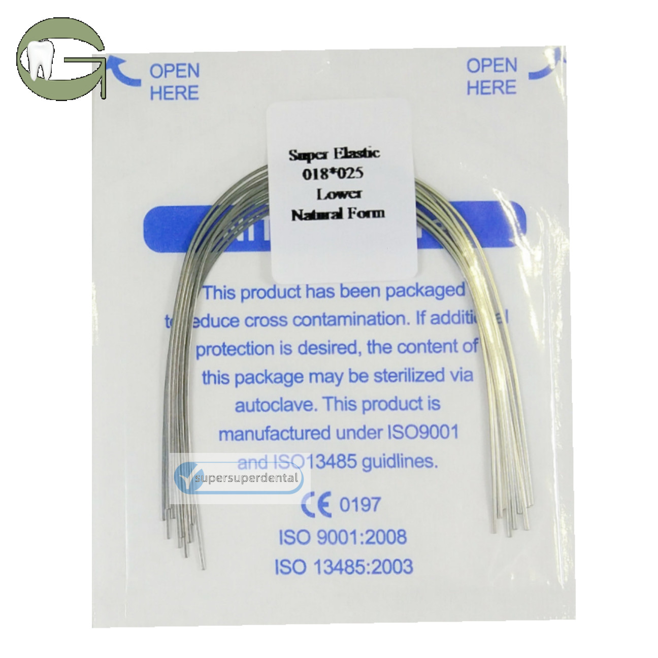 Dental Orthodontic Niti Arch Wire Rectangular Natural Form Super Elastic