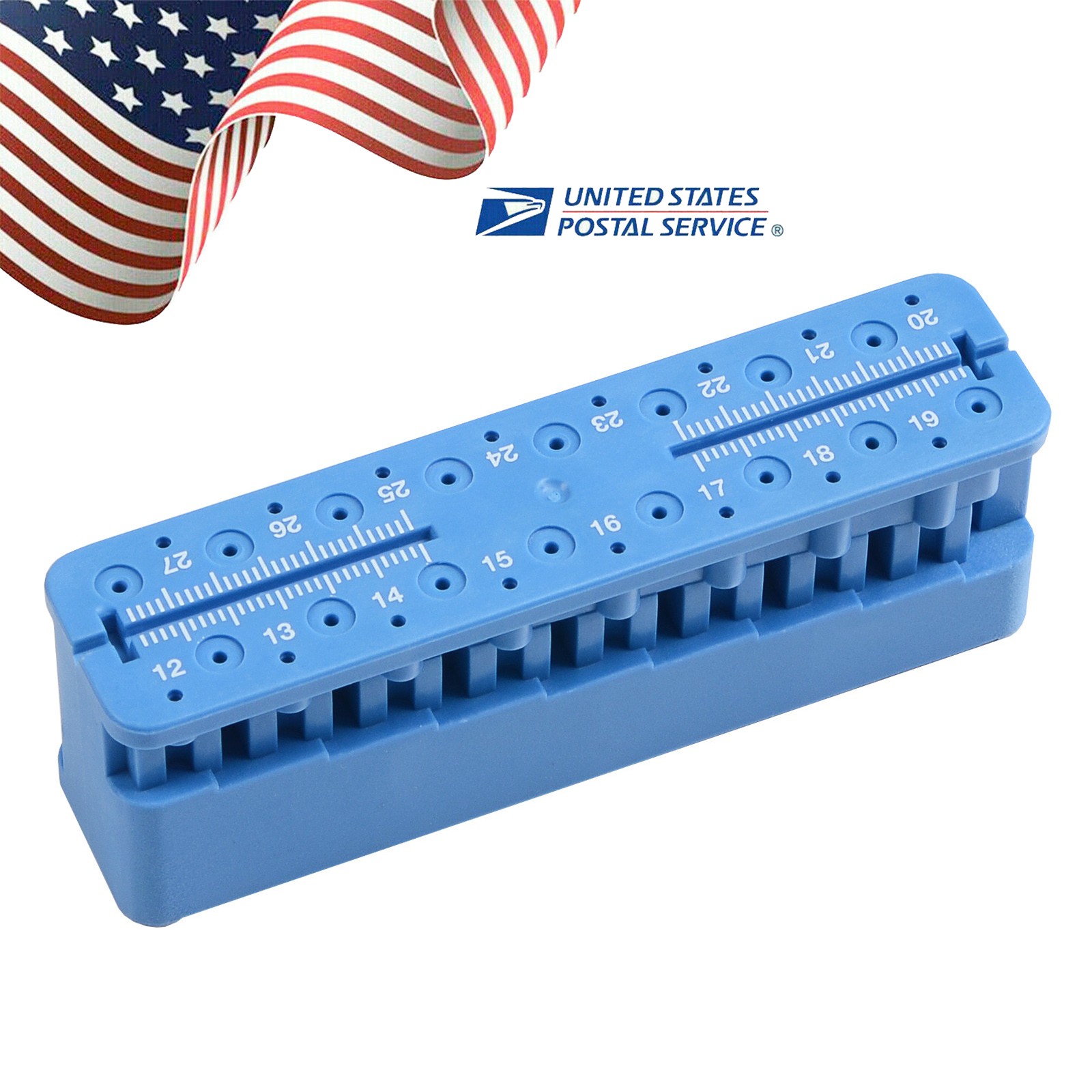 Autoclavable Dental Plastic File Holder w/ Measuring Ruler, Endo Measuring Block