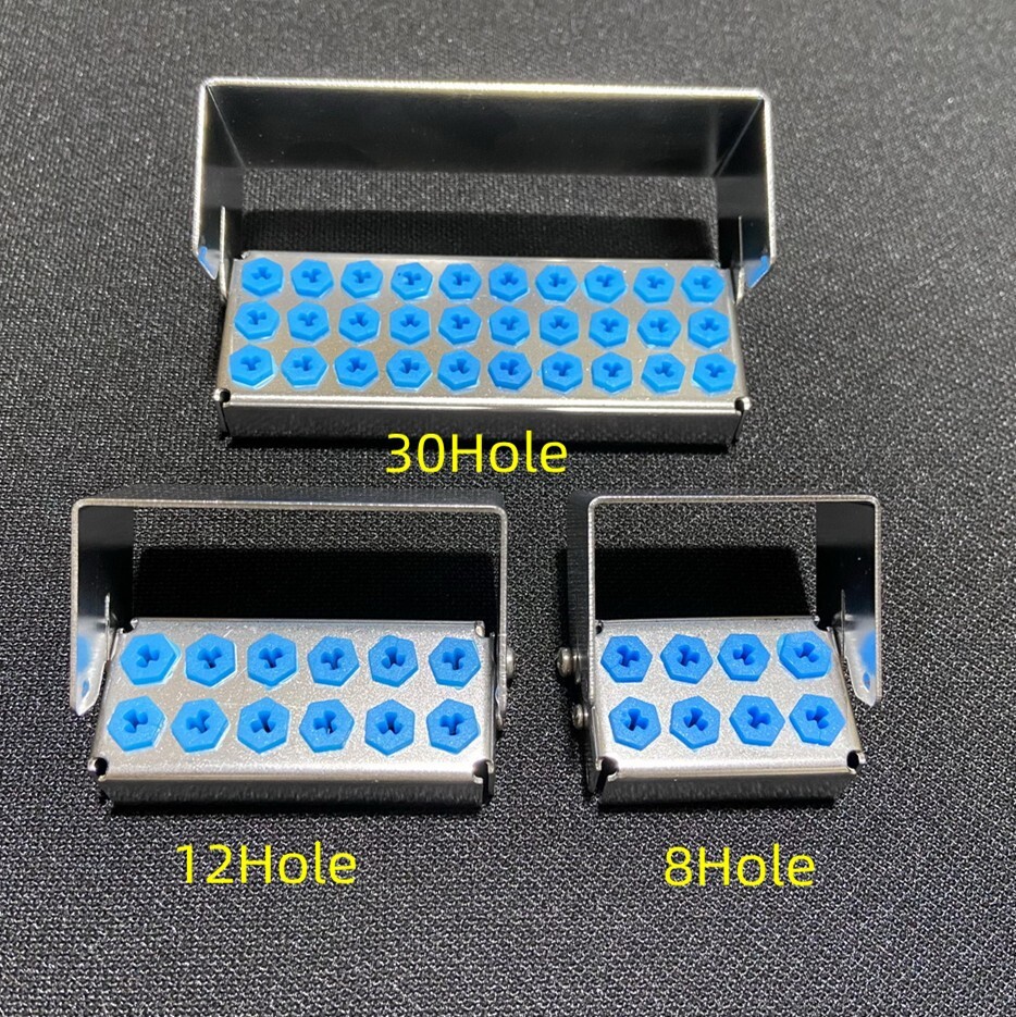 Dental Implant Drills Organizer Holder Sterilization Case Bur Block 8/12/30 Hole