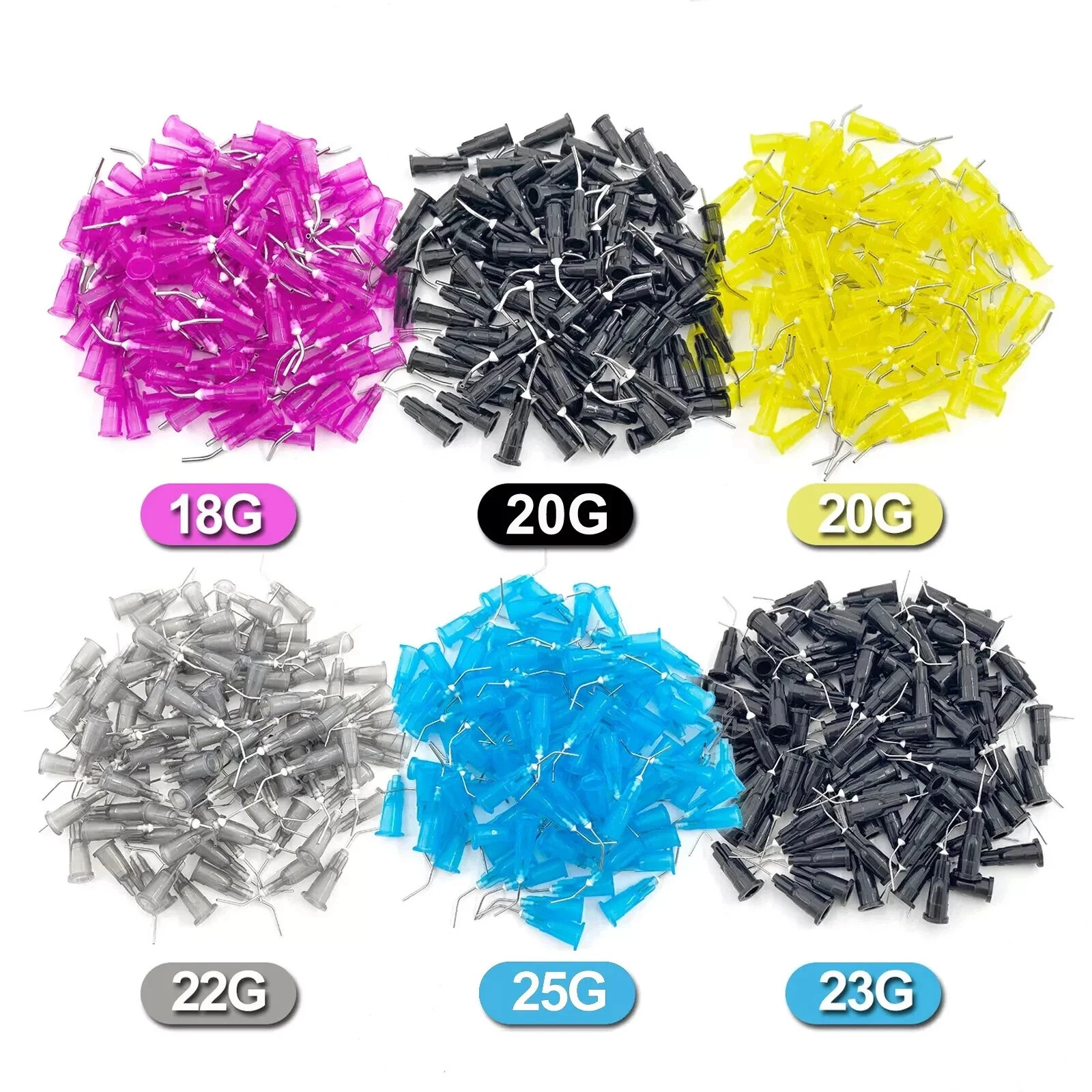 100 Pcs/Pack Dental Flowable Needle Delivery Tip re-Bent Flowing Dispensing Tips