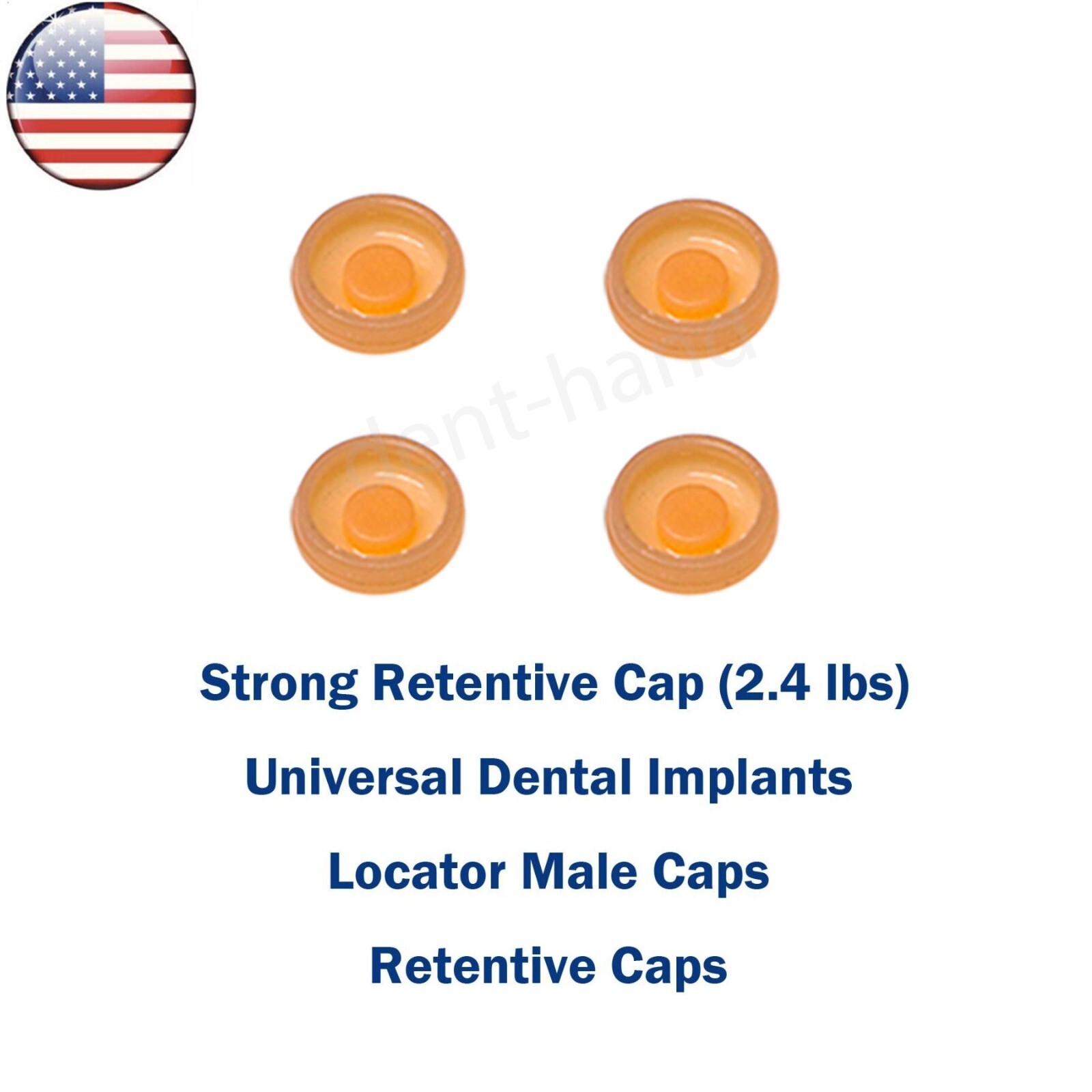 US Universal Dental Overdenture Implant Retention Caps 2.4 lbs Pink
