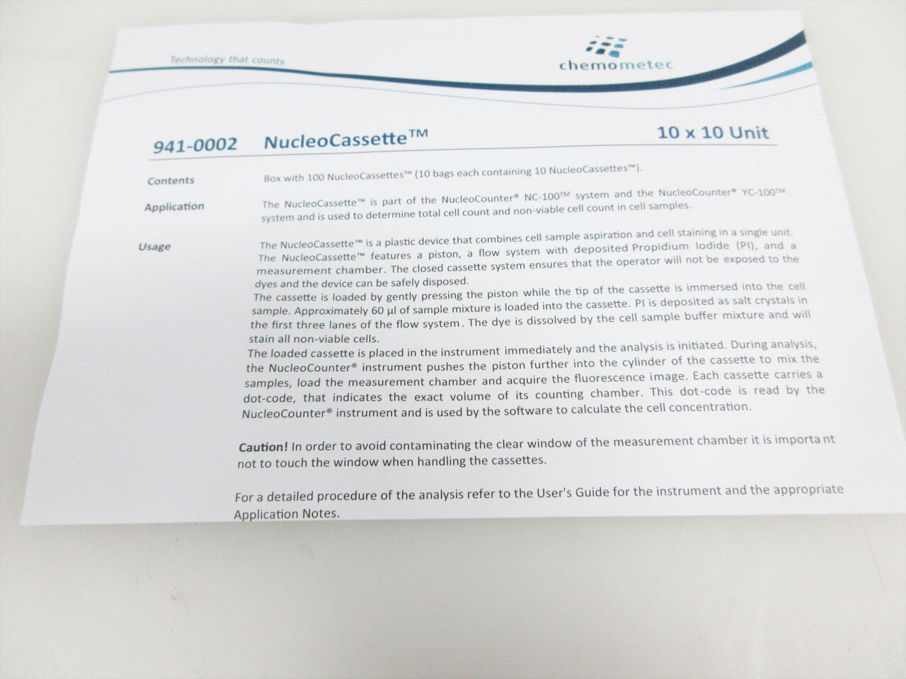 CHEMOMETEC 941-0002 NUCLEOCASETTE 10 X 10 UNITS SEP 2022