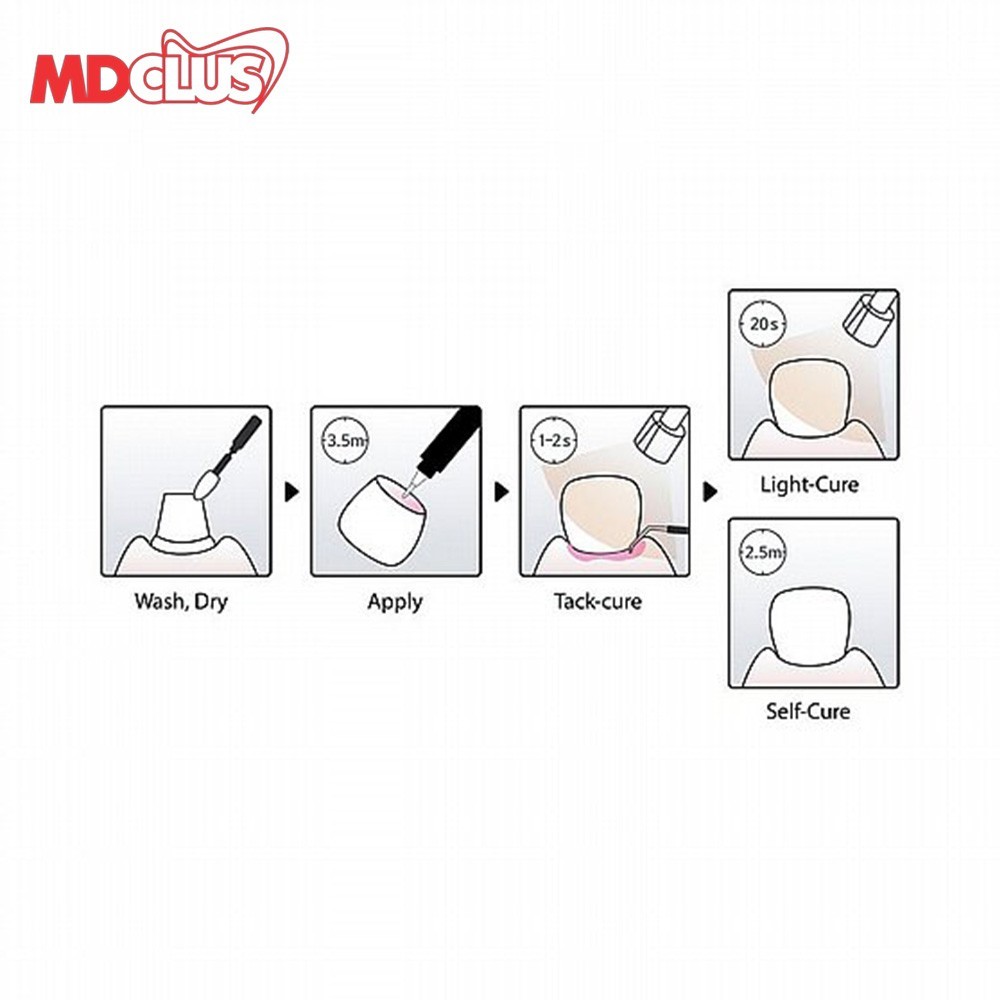 Dental MDClus Any Cem Dual Cured Self Adhesive Resin Cement 6g Syringe