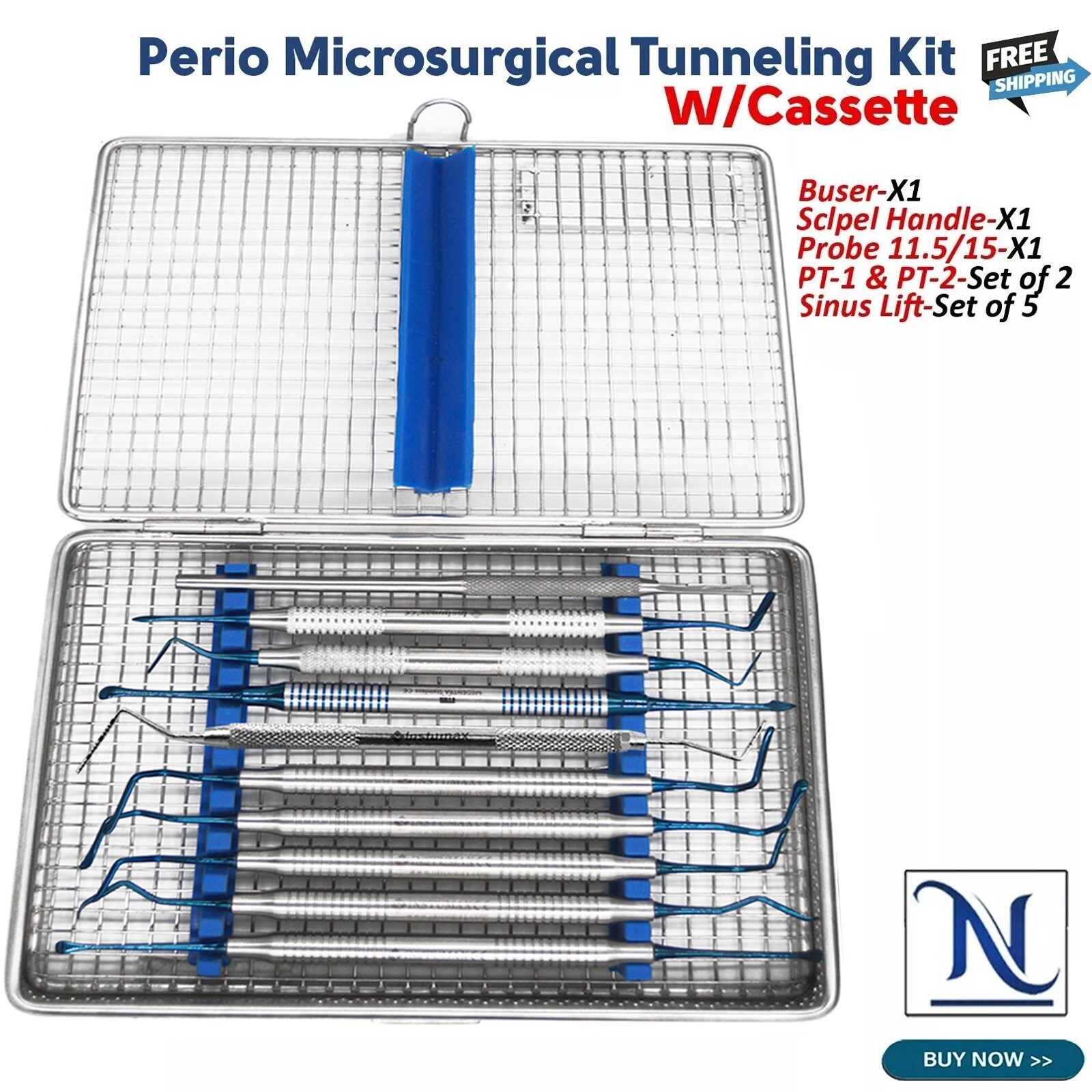 Vista Tunneling Procedure Mauri Perio Kit – Dental Implant Surgical Instruments