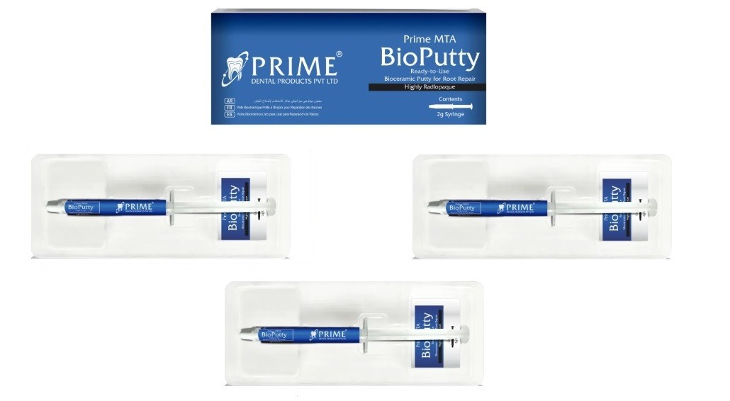 3 x Prime Dental MTA BIO PUTTY Ready to Use BioCeramic Putty for Root Repair 2gm