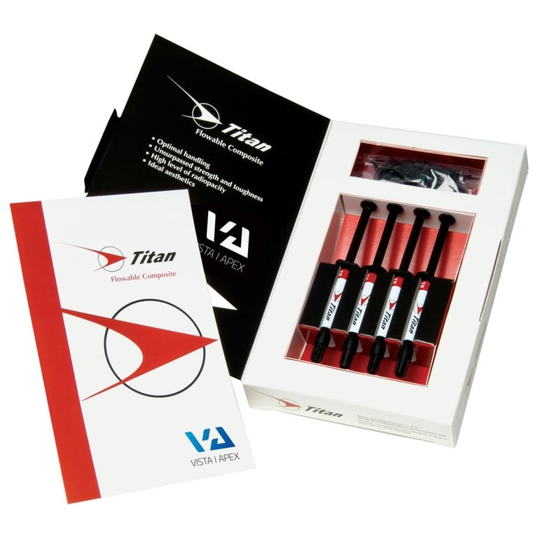 Vista Dental 90490 Titan Flowable Composite Syringes A3 4/Pk 1.5 Gm