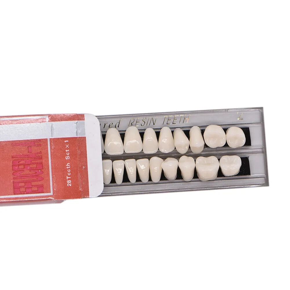 Dental Acrylic Resin Teeth False Denture A2 Shade #22 Temporary Crown 28/set