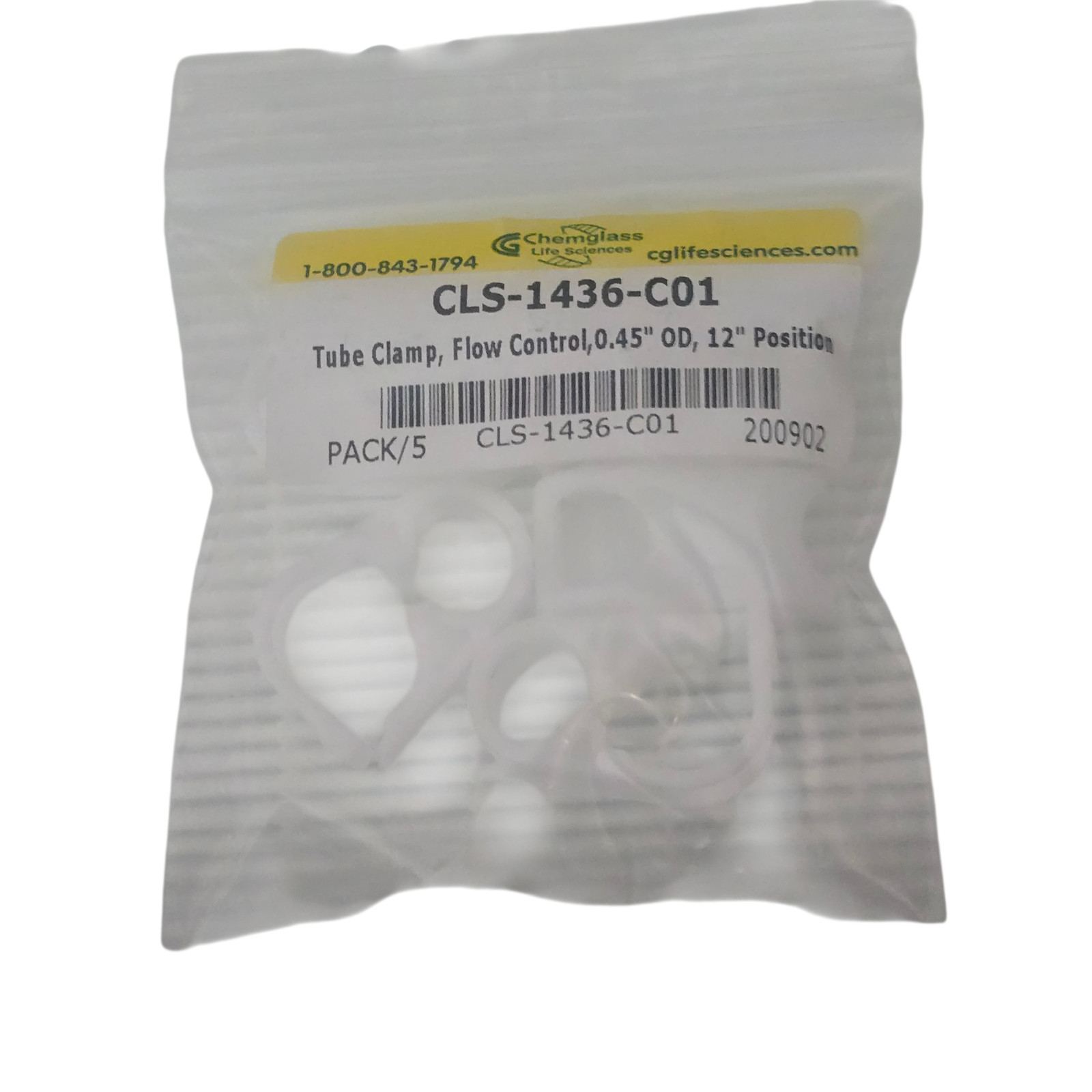 Chemglass Life Sciences CLS-1436-C01 Tube Clamp 0.45″ OD 12 Pos Pack/5 New