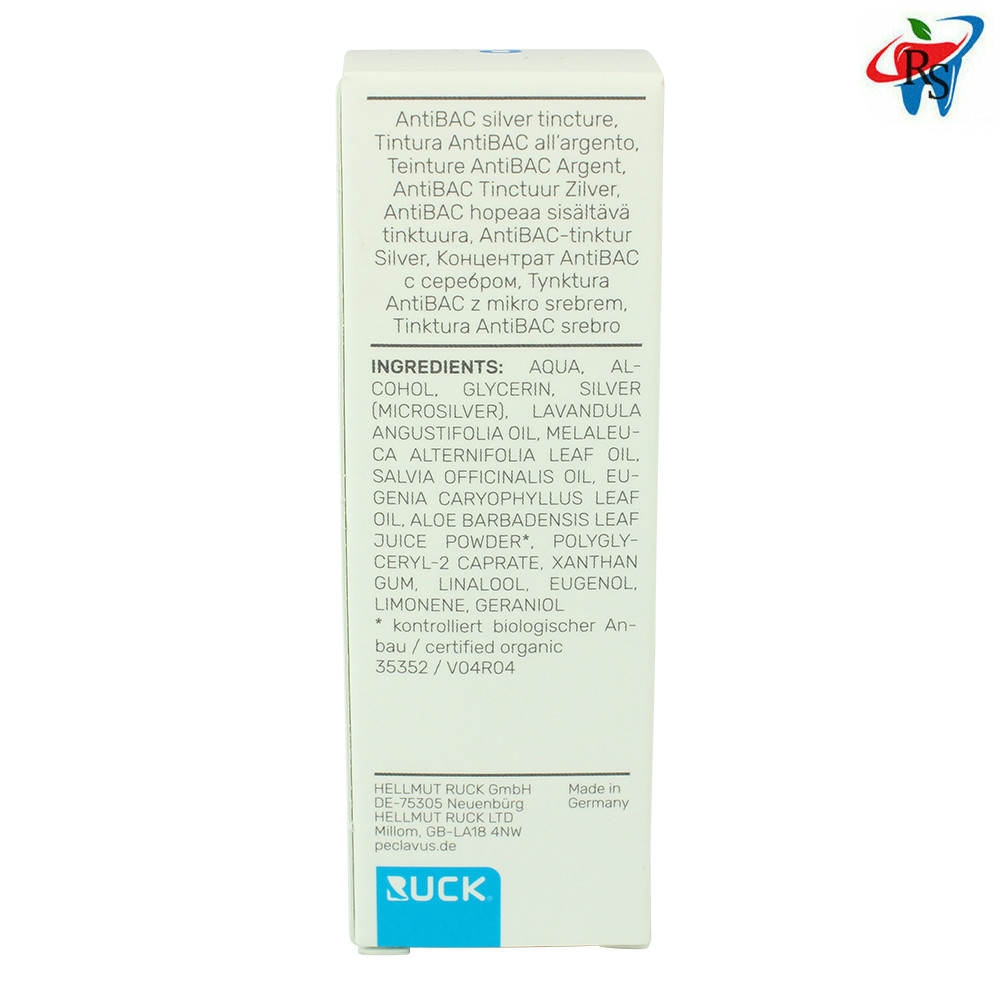 1 Ruck Peclavus PODOMed AntiBAC Tincture With Silver Nanoparticle Skin Nail 20ml