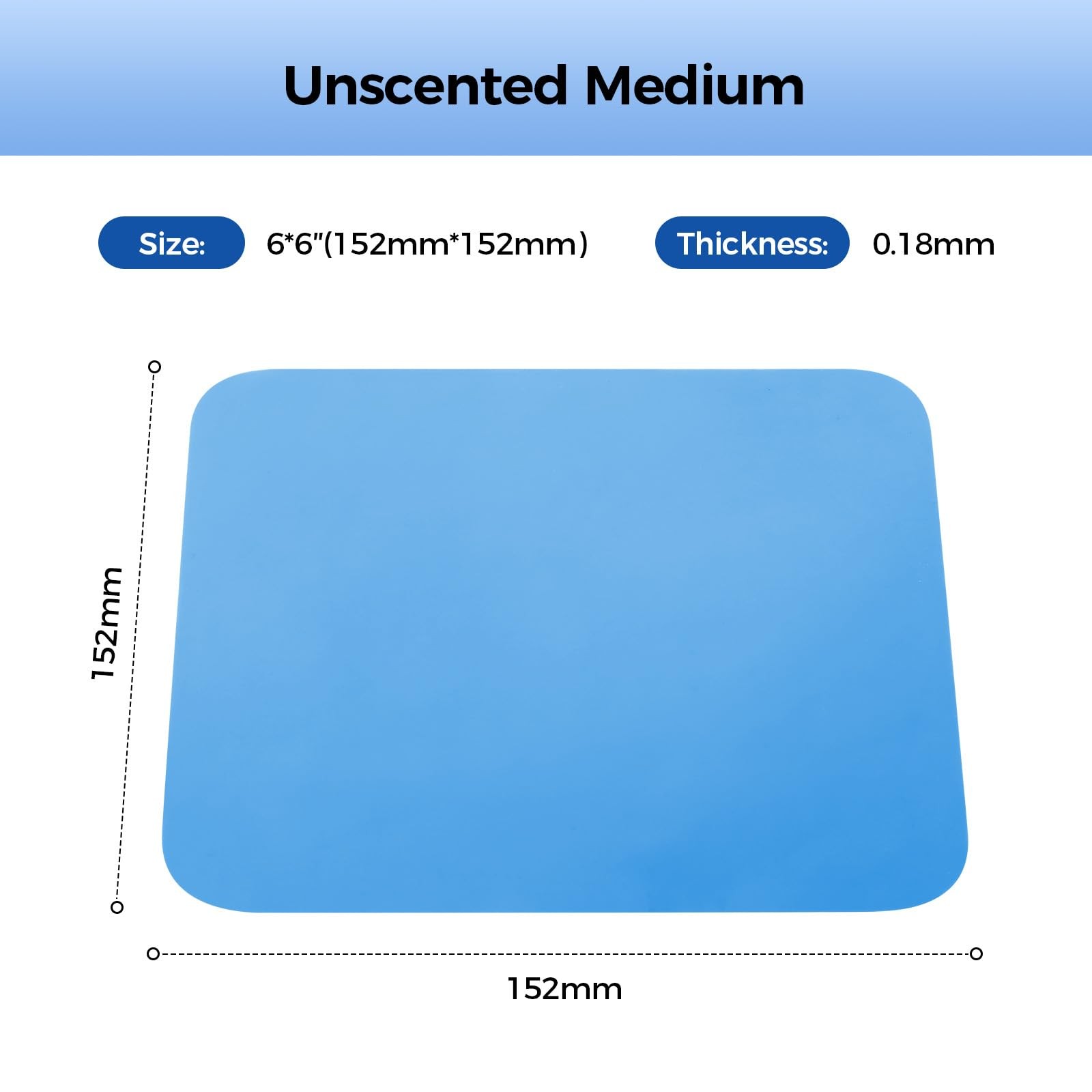 JMU Latex Dental Dam Rubber 6 x 6, Unscented Blue, Medium 6 x Blue