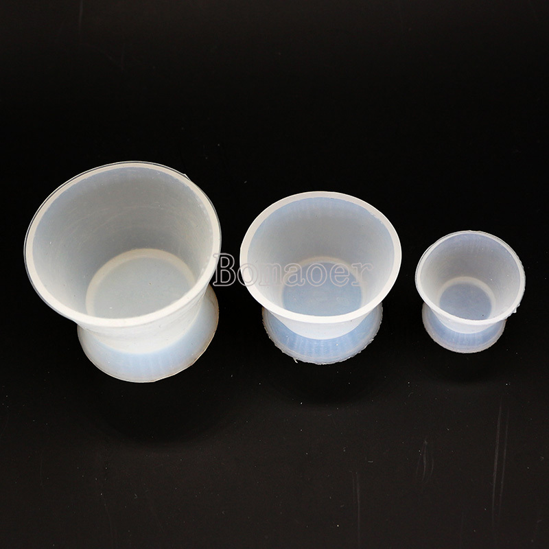 12 Pcs Dental Flexible Silicone Dappen Bowl Dish Mixing Cup White 7Ml Bomaoer