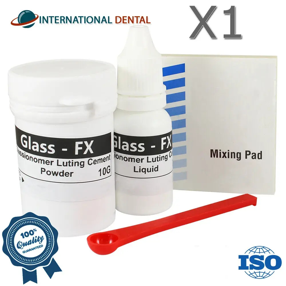 Dental Restorative Glass Luting Self Cure Permanent Cement With Mixing Pad