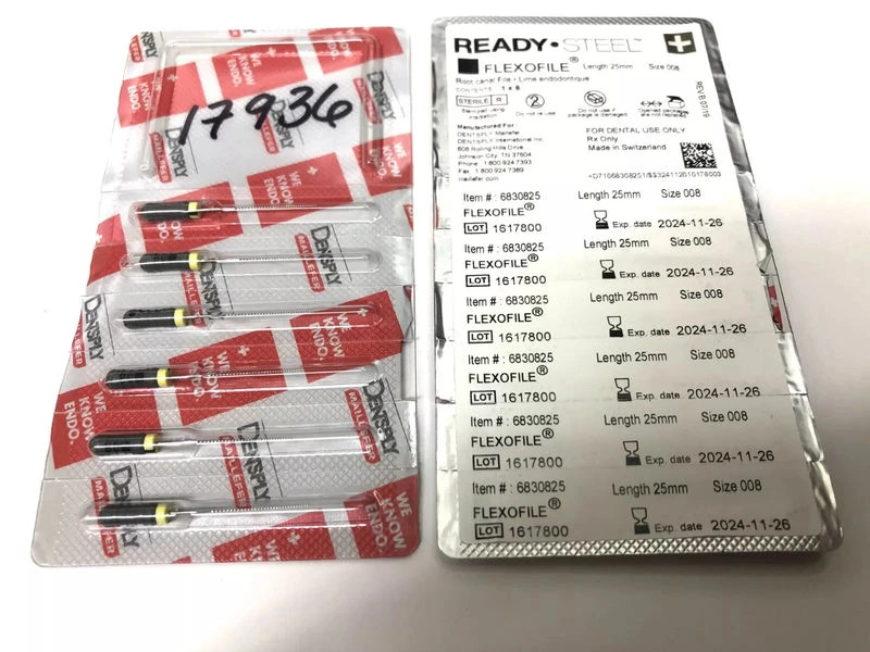 Lot of **29 Sleeves** (174 Pcs) Expired Dentsply Ready*Steel Flexofile