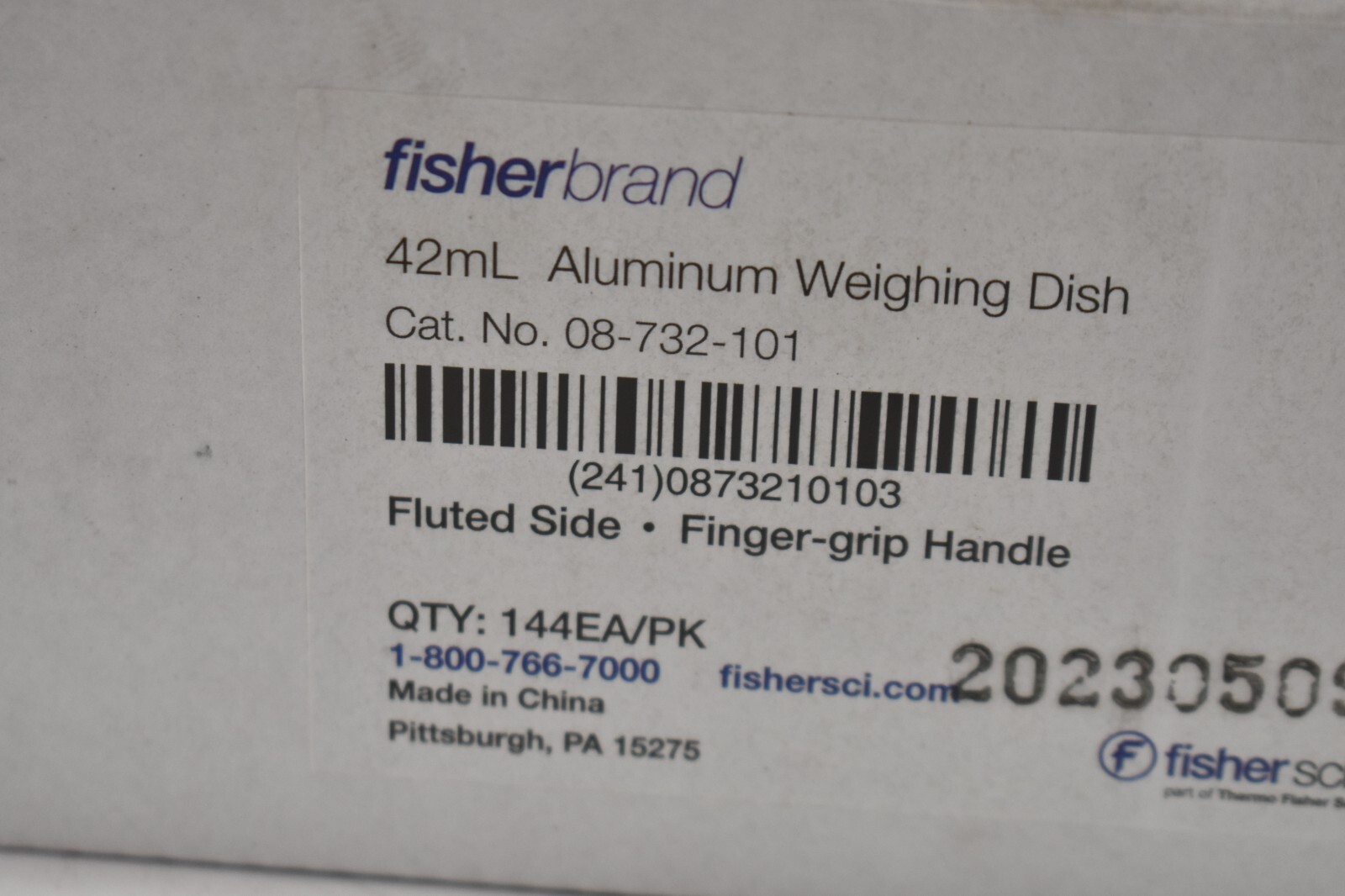 Lot of 144 FisherBrand Aluminum Weighing Dishes & Dispensing Finger Grip 42mL
