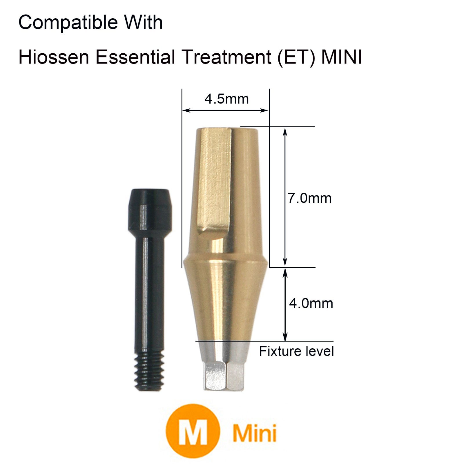 US Implant Mini Straight Transfer Abutment Screw Ø4.5mm for Hiossen Osstem