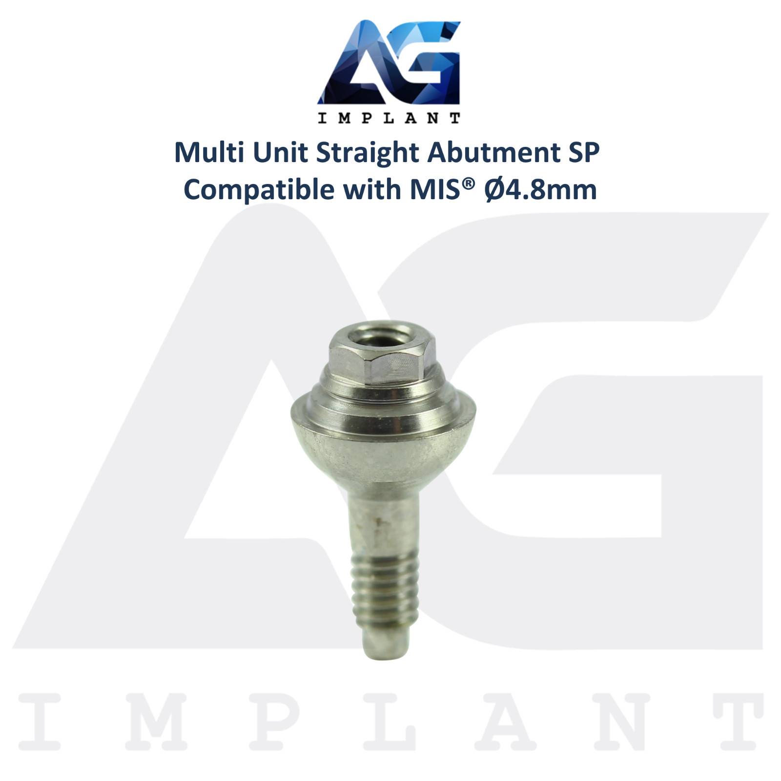 5 Multi Unit Straight Prosthetic MIS® Seven Standard Platform Compatible 4.8mm