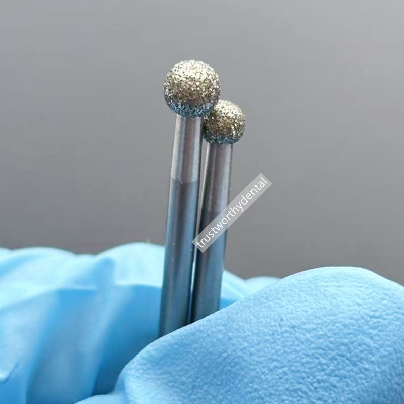Dental Round Ball Burs Diamond Cavity Drilling Tooth Decay Cleaning Caries Grind